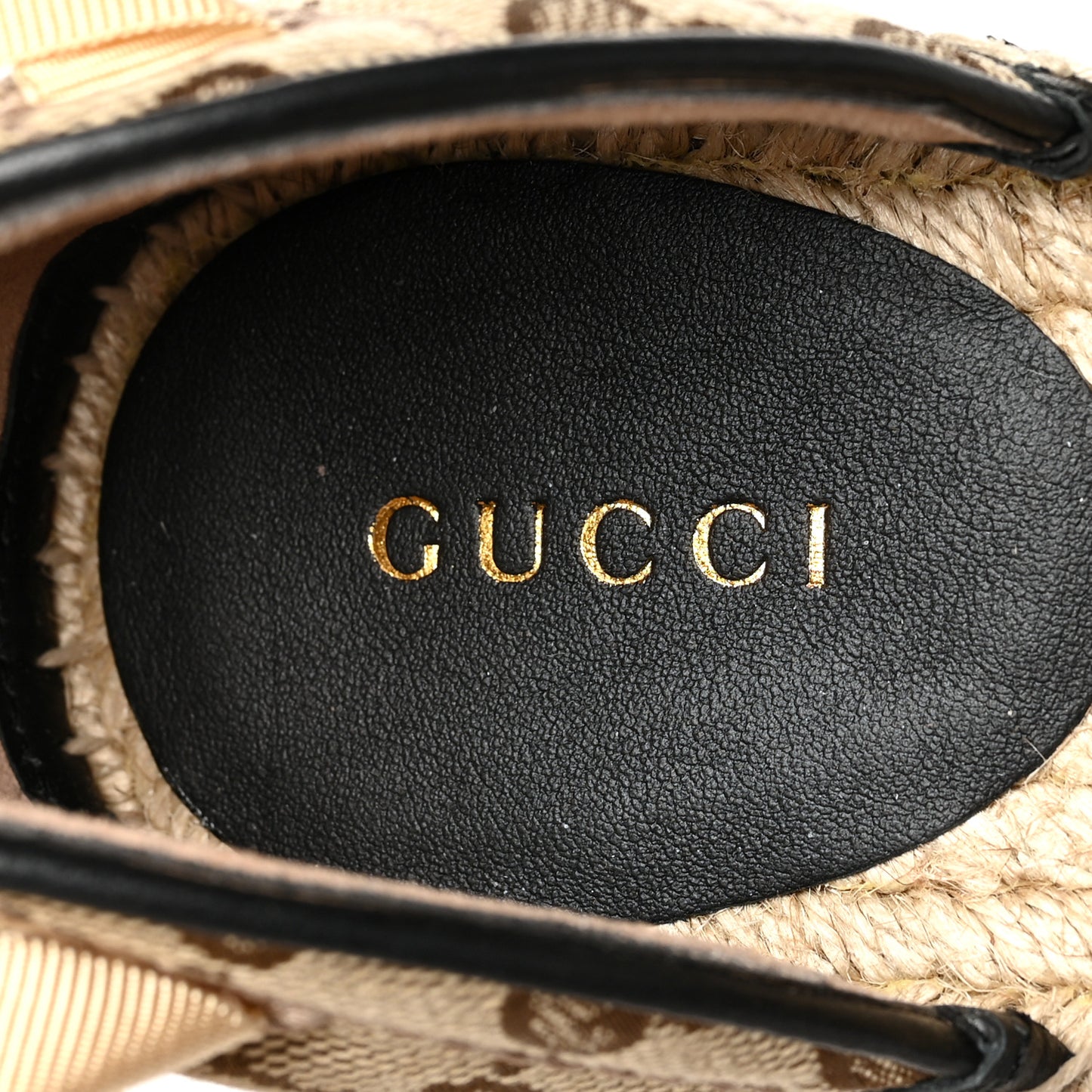 Monogram Matelasse GG Marmont Ankle Wrap Platform 35/120mm Espadrille Wedges 41 Beige Ebony Black Sand Storm