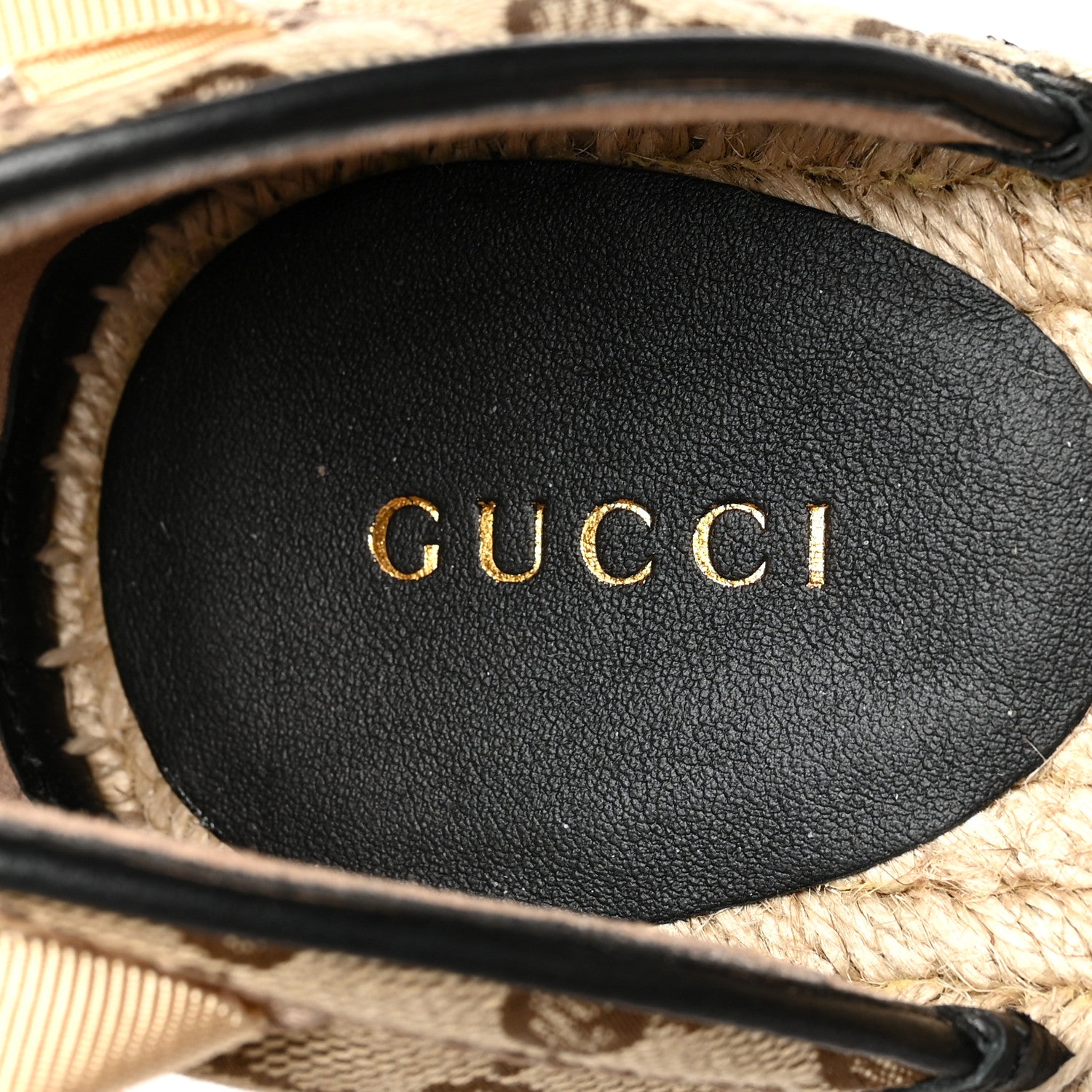 Gucci Monogram Matelasse GG Marmont Ankle Wrap Platform 35/120mm Espadrille Wedges 41 Beige Ebony Black Sand Storm 9 of 9