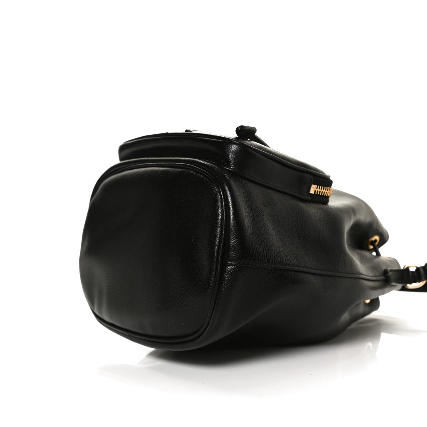 Prada Glace Calfskin Embossed Secchiello Bucket Bag Black 12 of 14