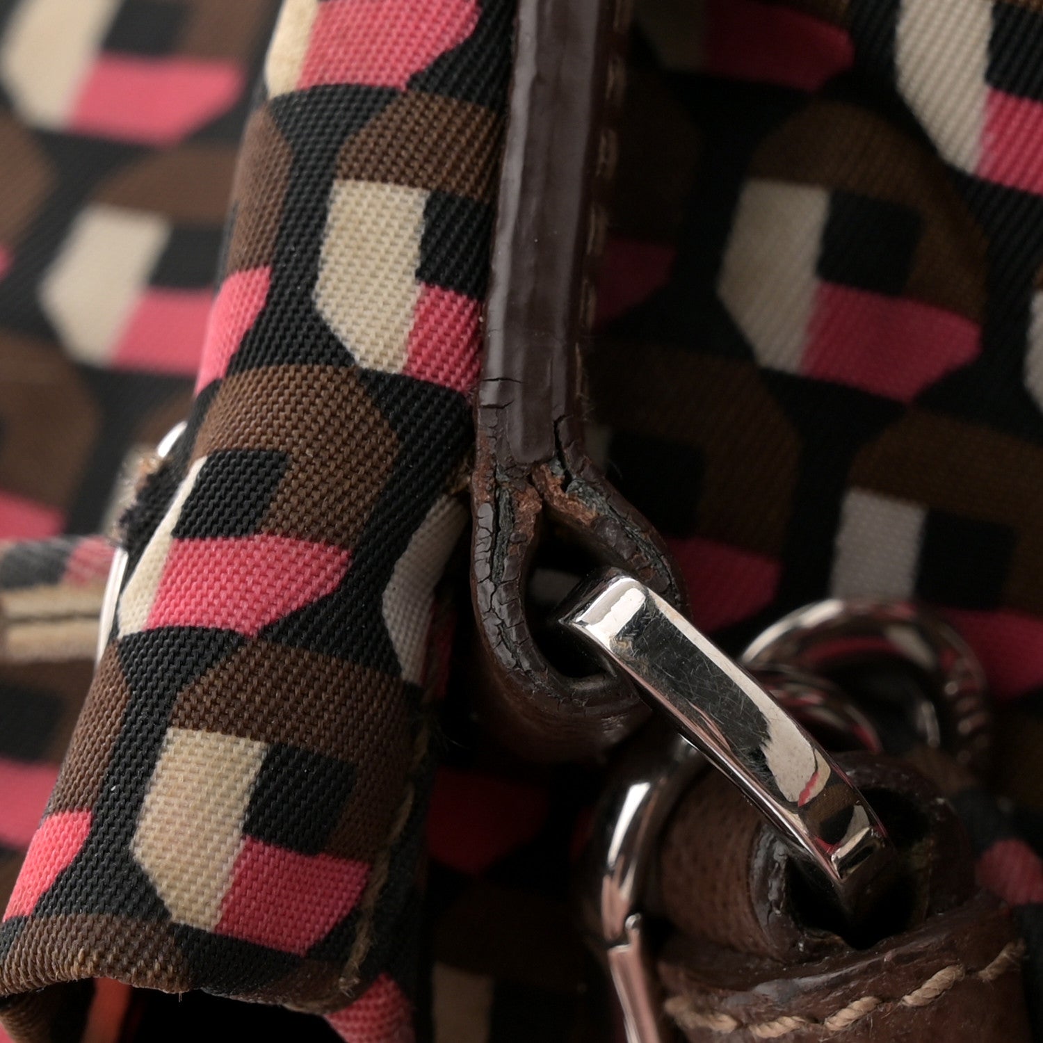 Prada Nylon Saffiano Otta Print Bucket Crossbody Bag Rosa 11 of 11