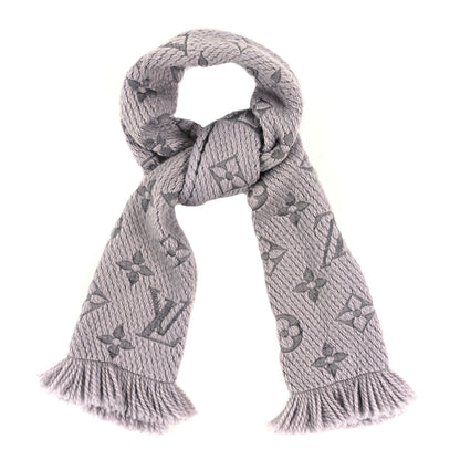 Louis Vuitton Wool Silk Logomania Scarf Pearl Grey 1 of 3