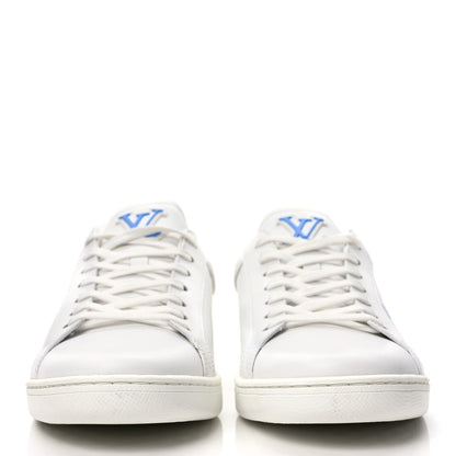 Louis Vuitton Calfskin Luxembourg Samothrace Mens Sneakers 8 White Blue 2 of 9
