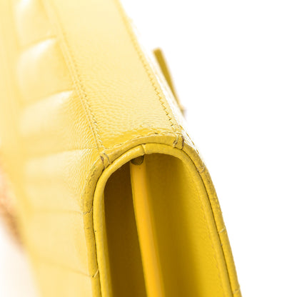Saint Laurent Grain De Poudre Matelasse Chevron Monogram Chain Wallet Yellow 11 of 11