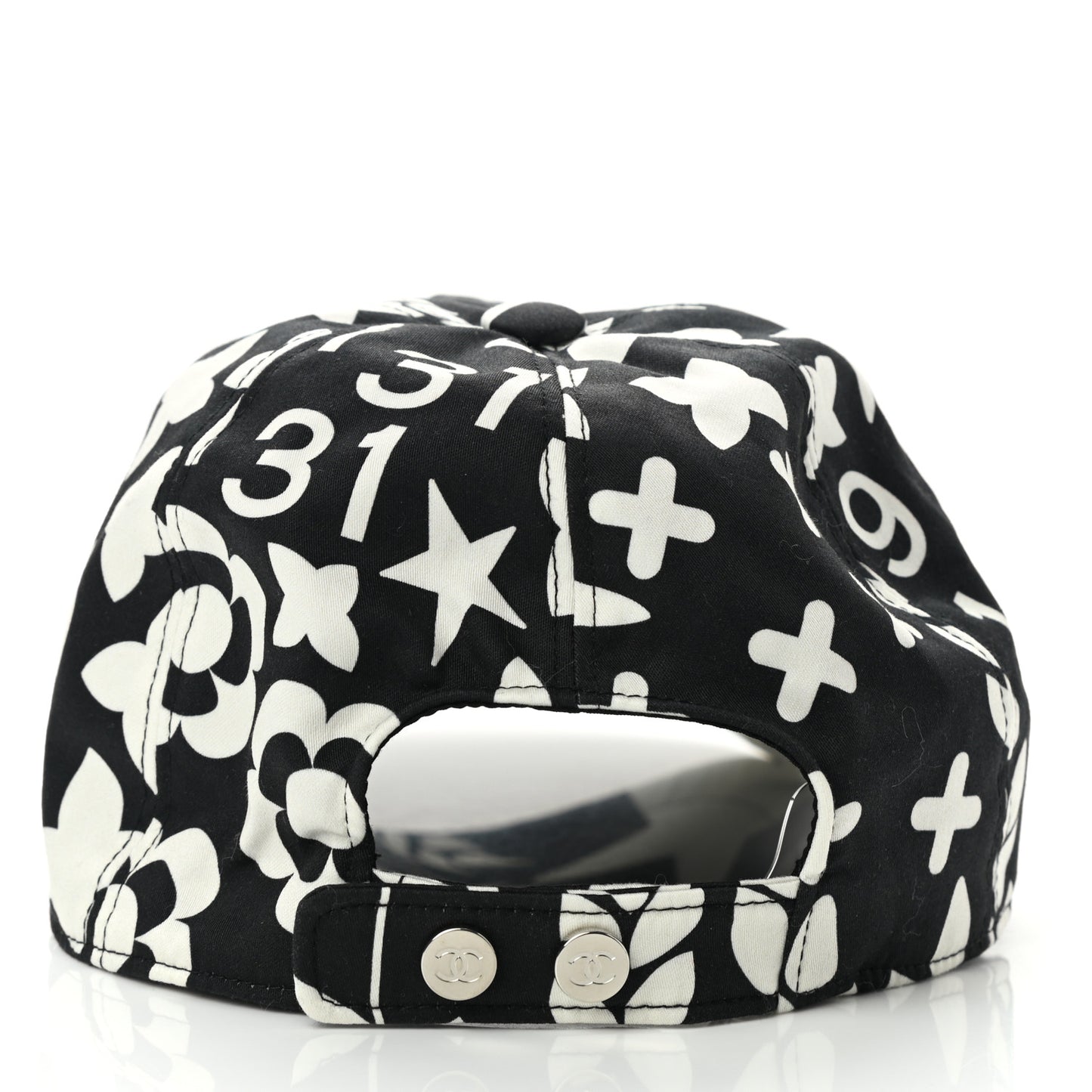 Cotton Cap Hat Black White