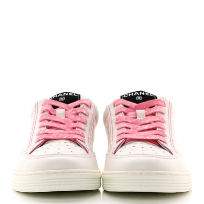 Chanel Calfskin Womens Logo Sneakers 38 White Pink 2 of 11
