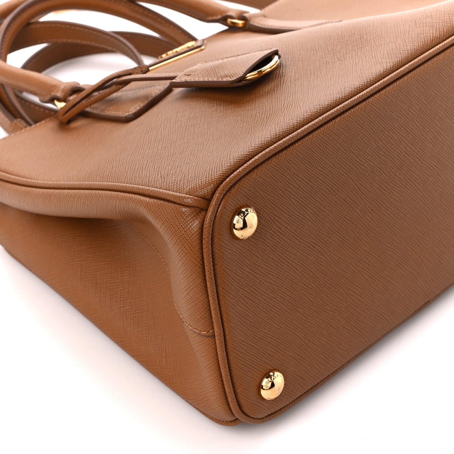 Saffiano Small Galleria Double Zip Tote Caramel
