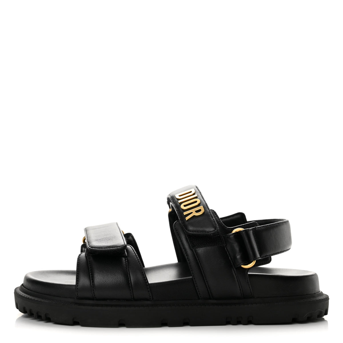 Christian Dior Lambskin Dioract 10mm Sandals 36.5 Black 1 of 13