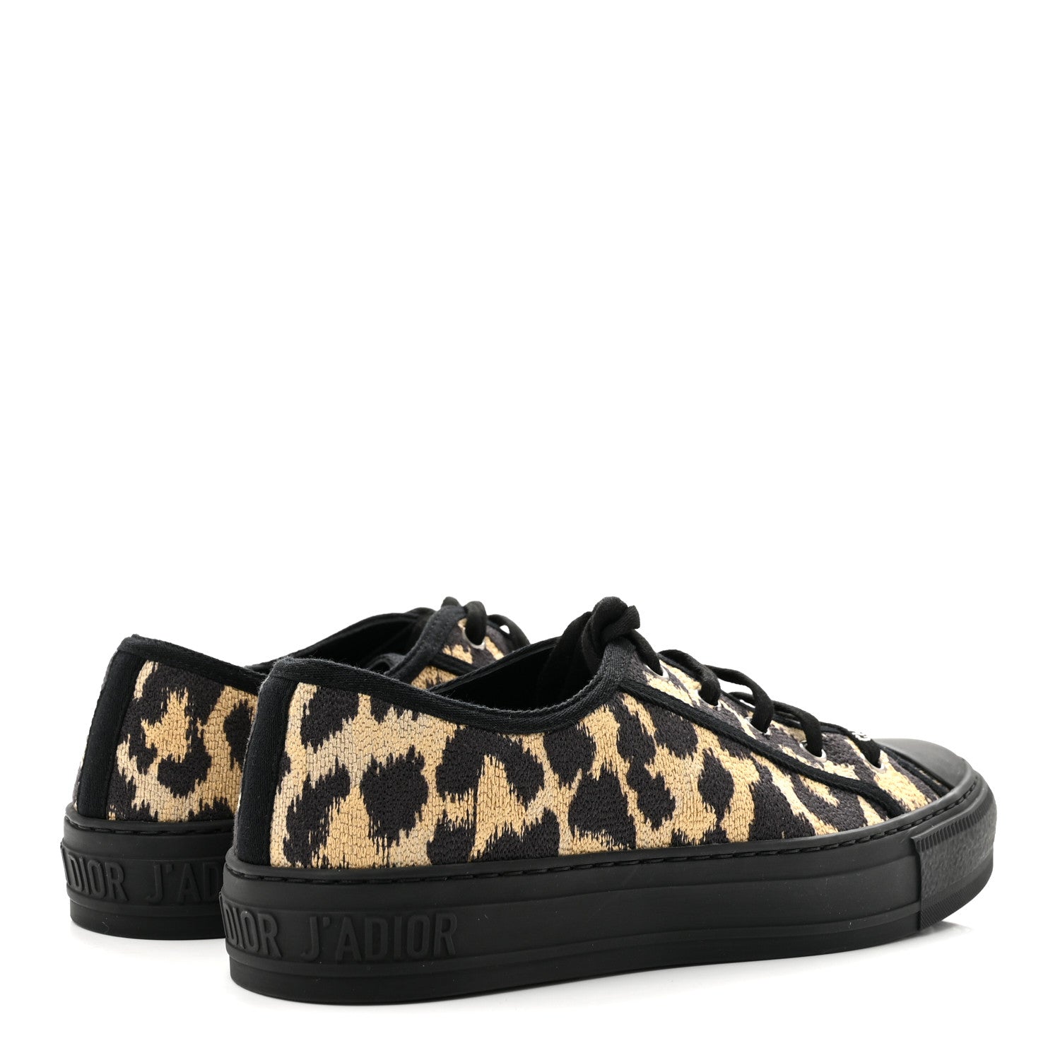 Christian Dior Canvas Leopard Print Embroidered Womens Walk'N'Dior Low Top Sneakers 39.5 Natural 10 of 18