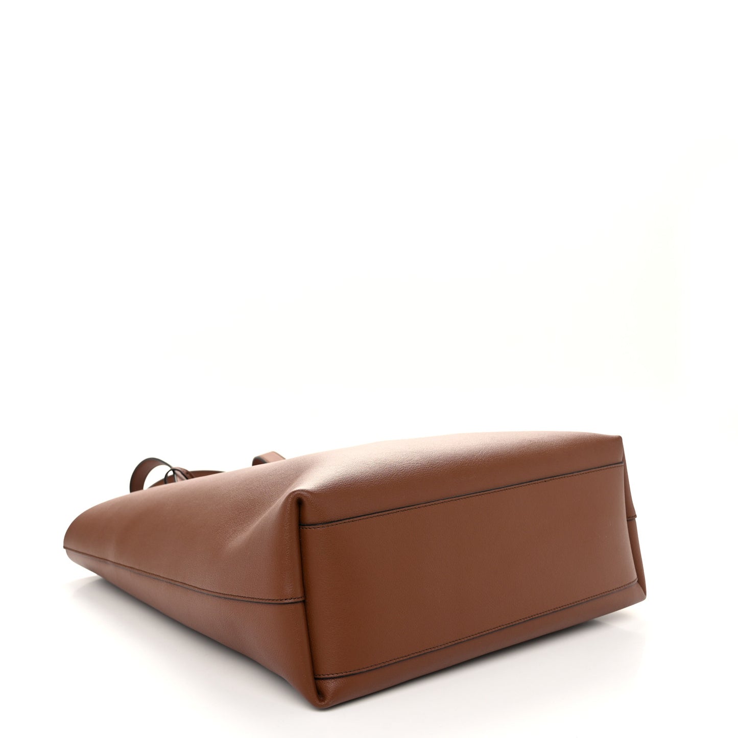 Calfskin Bold Shopping Tote Brown