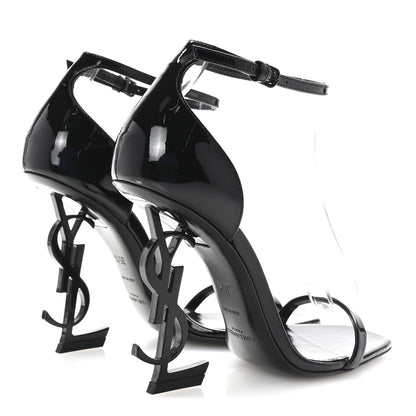 Saint Laurent Patent Calfskin Opyum 110 Sandals 35.5 Black 5 of 10