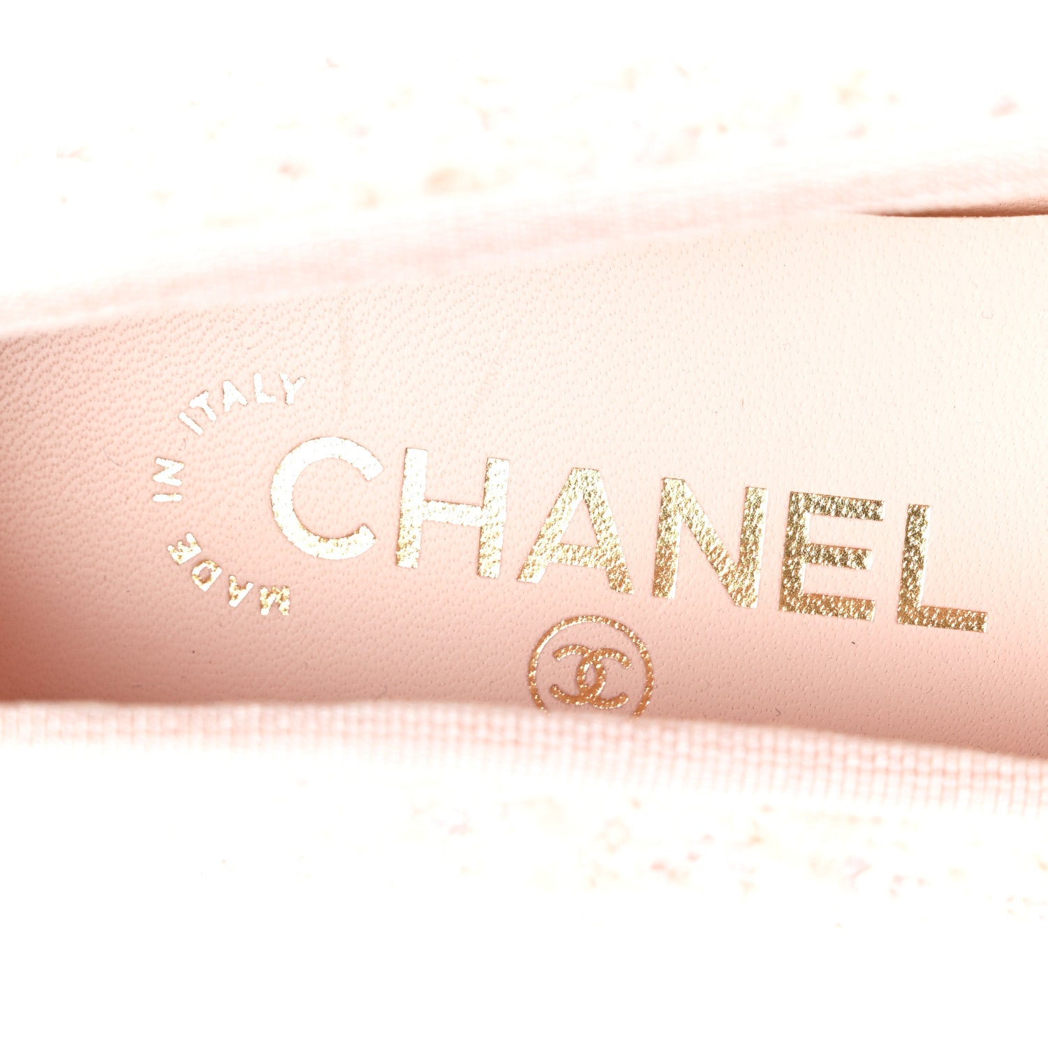 Chanel Tweed Grosgrain Cap Toe Ballerina Flats 37.5 Light Pink Black 7 of 9