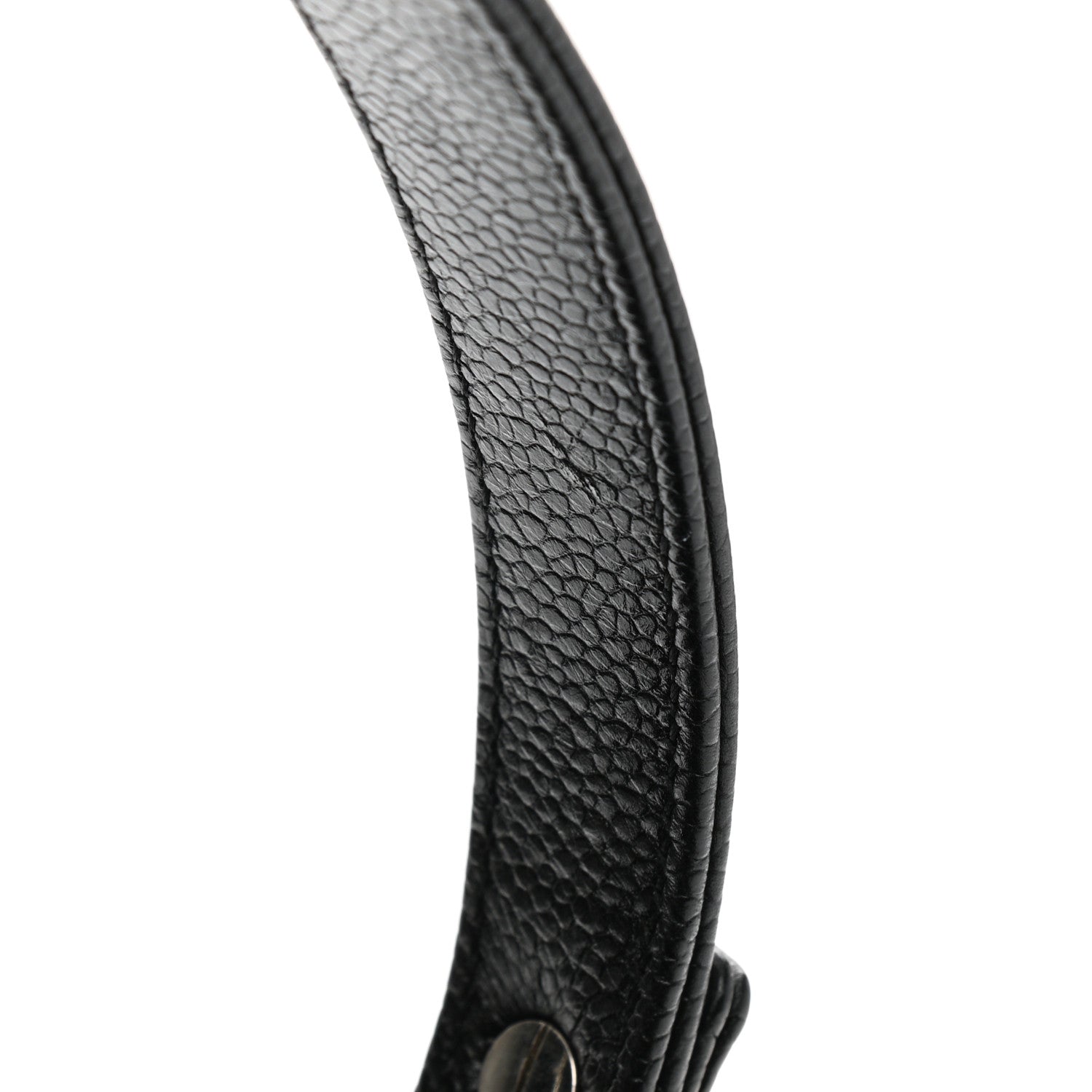 Chanel Caviar Flat Quilted CC Chain Bucket Drawstring Bag Black 11 of 12