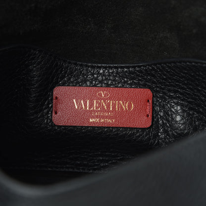 Valentino Garavani Pebbled Calfskin Mini Rockstud Crossbody Bag Black 6 of 9