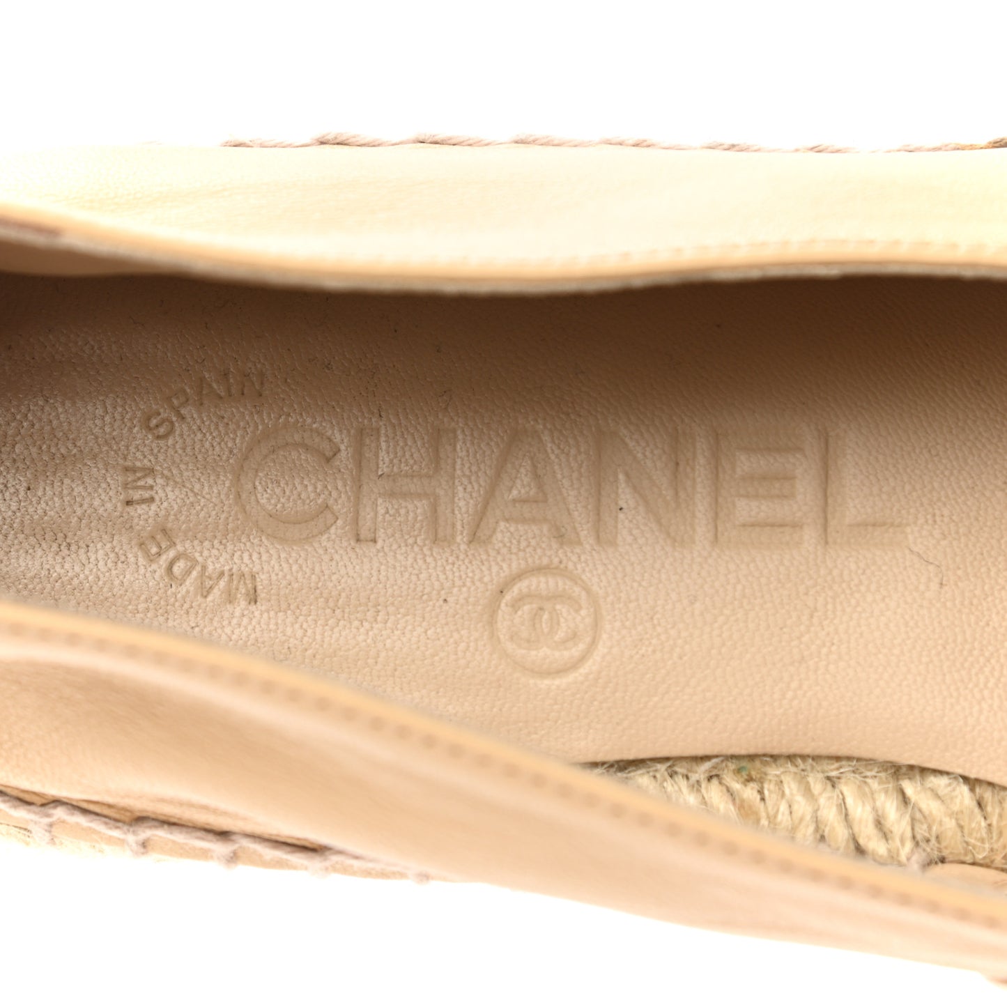 Lambskin CC Espadrilles 37 Beige Black