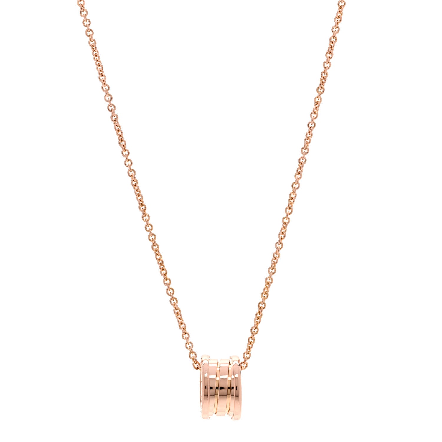 Bulgari 18K Rose Gold B.Zero1 Pendant Necklace 1 of 8