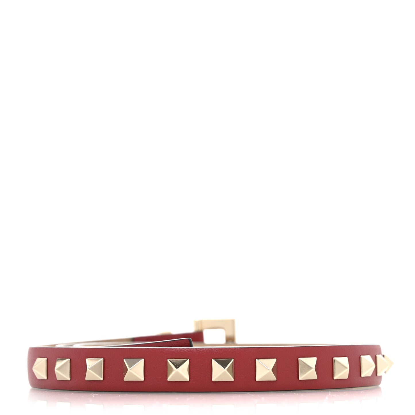 Calfskin Rockstud Belt 80 32 Red