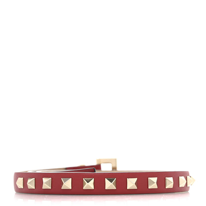 Valentino Garavani Calfskin Rockstud Belt 80 32 Red 2 of 9