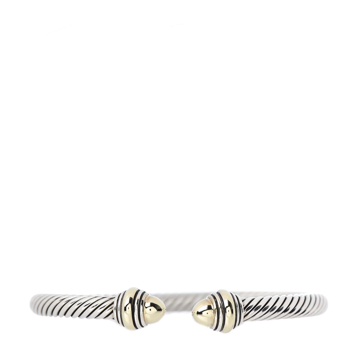 Sterling Silver 14K Yellow Gold 5mm Cable Classics Dome Bracelet