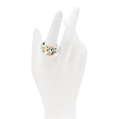 David Yurman Sterling Silver 18K Yellow Gold 15mm Carlyle Ring 58 8.25 2 of 4
