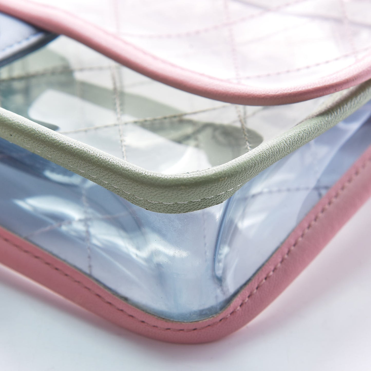 Lambskin PVC Quilted Mini Coco Splash Flap Blue Green