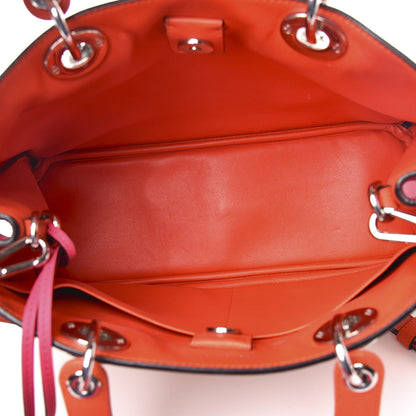 Christian Dior Smooth Calfskin Medium Tri-Color Diorissimo Tote Pink Fuchsia Orange 6 of 12
