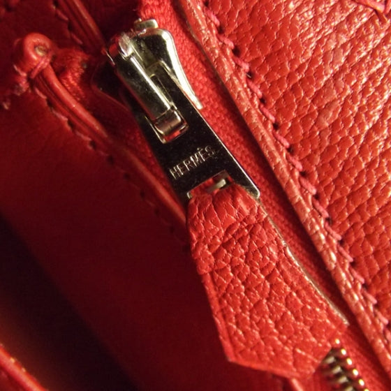 Chevre Leather KELLY 25 Vermillion w Strap