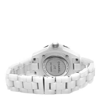 Chanel Stainless Steel Ceramic Diamond 33mm J12 Limited Edition Quartz Watch White 3 of 5