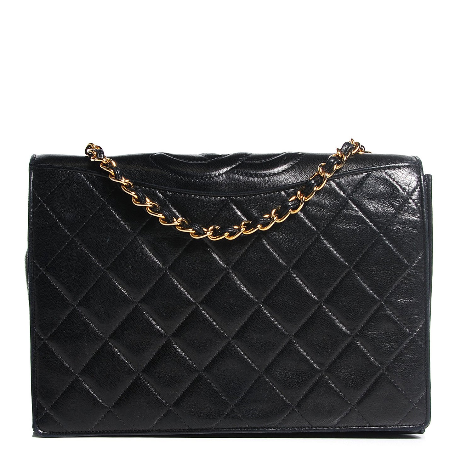 Lambskin Quilted CC Small Single Flap Black