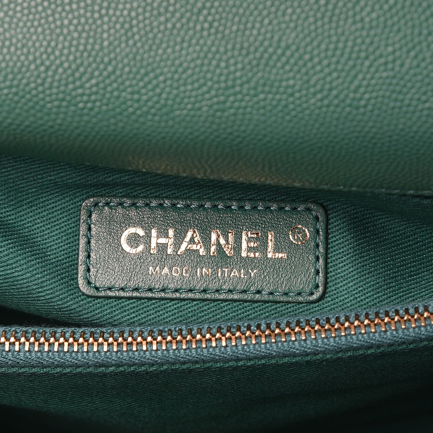Caviar Quilted Medium Coco Handle Flap Green