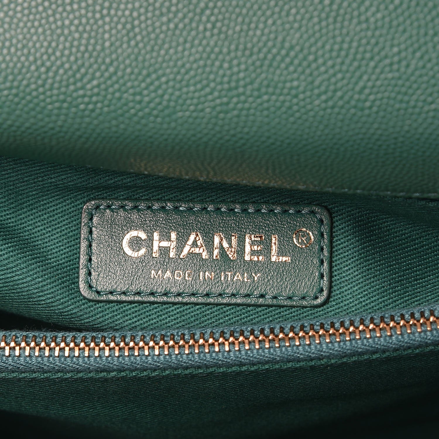 Chanel Caviar Quilted Medium Coco Handle Flap Green 7 of 9