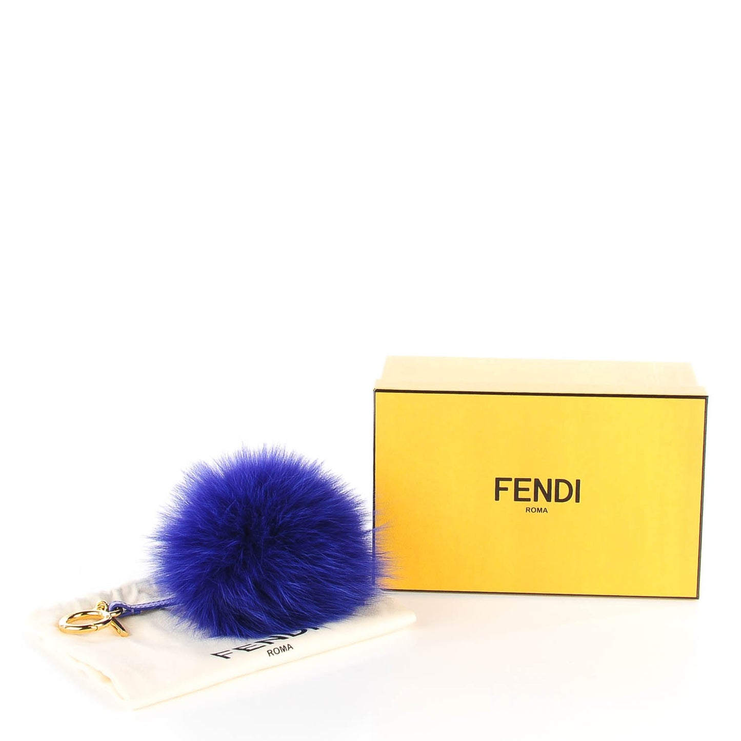 Fox Fur Pom Pom Bag Charm Berry