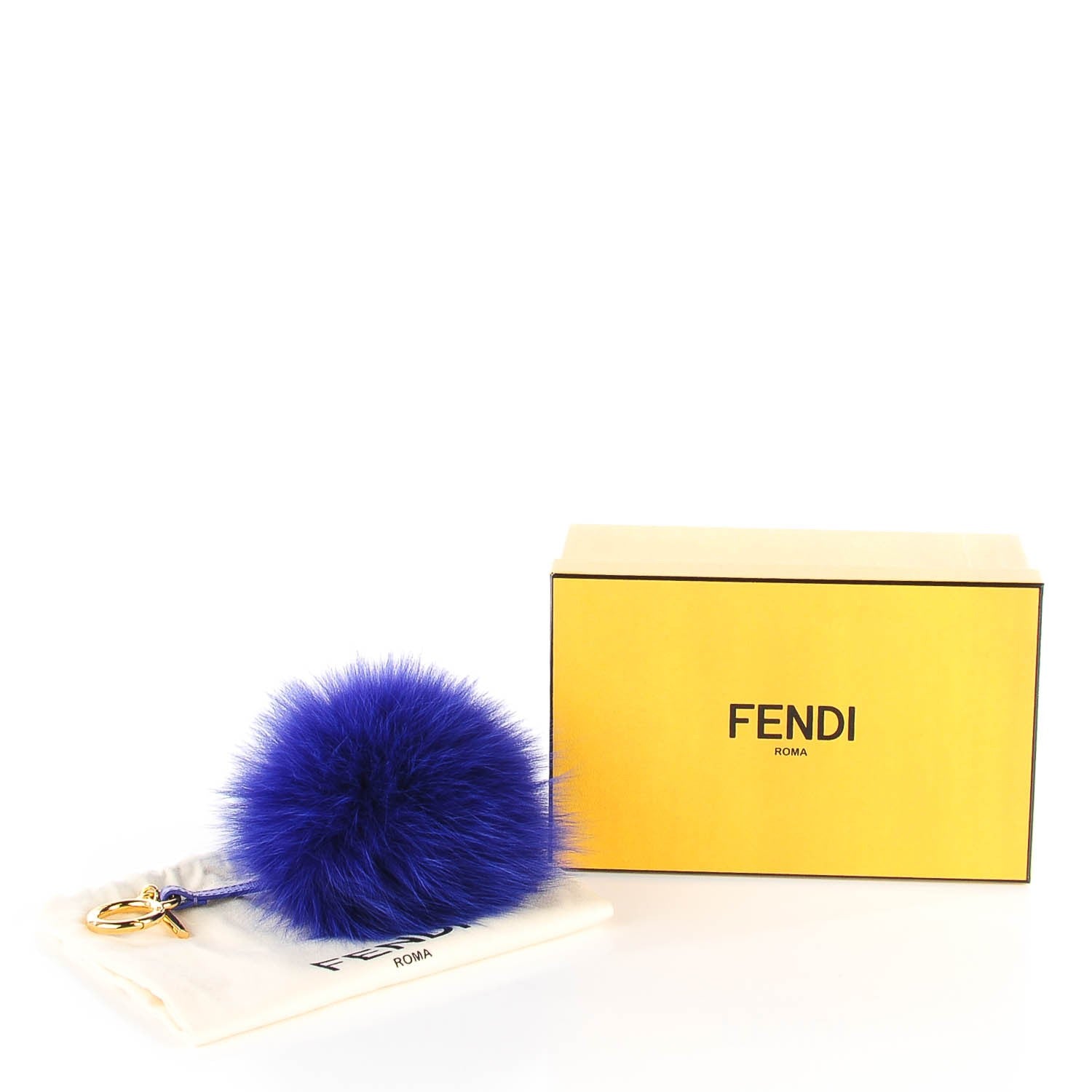 Fendi Fox Fur Pom Pom Bag Charm Berry 7 of 7