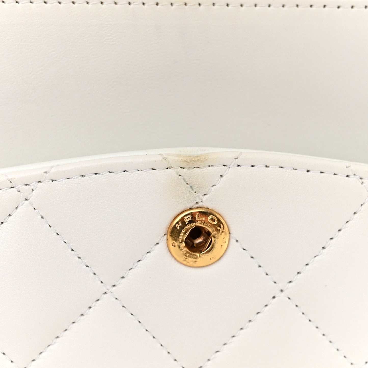 Lambskin Quilted Medium Double Flap White