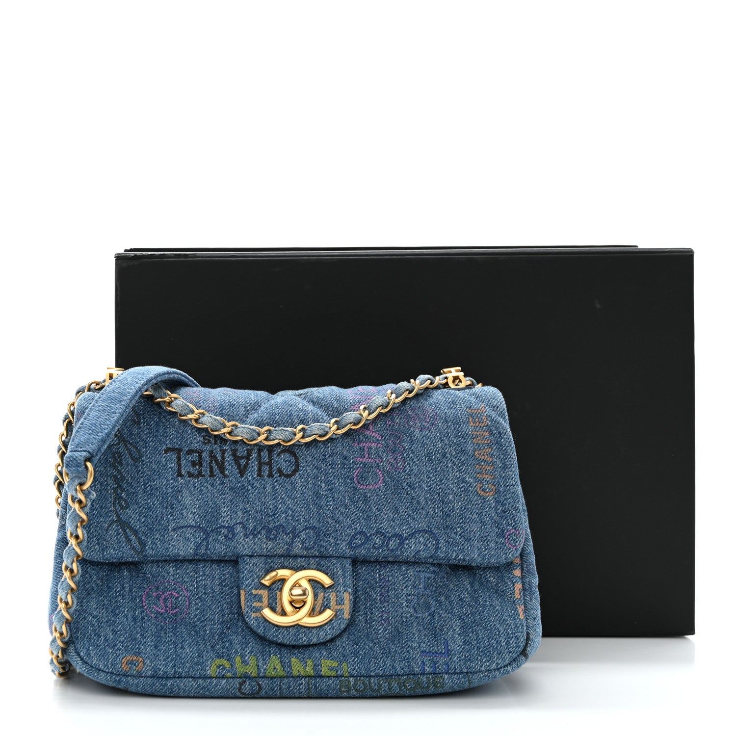 Chanel Denim Quilted Mini Denim Mood Rectangular Flap Blue Multicolor 11 of 11