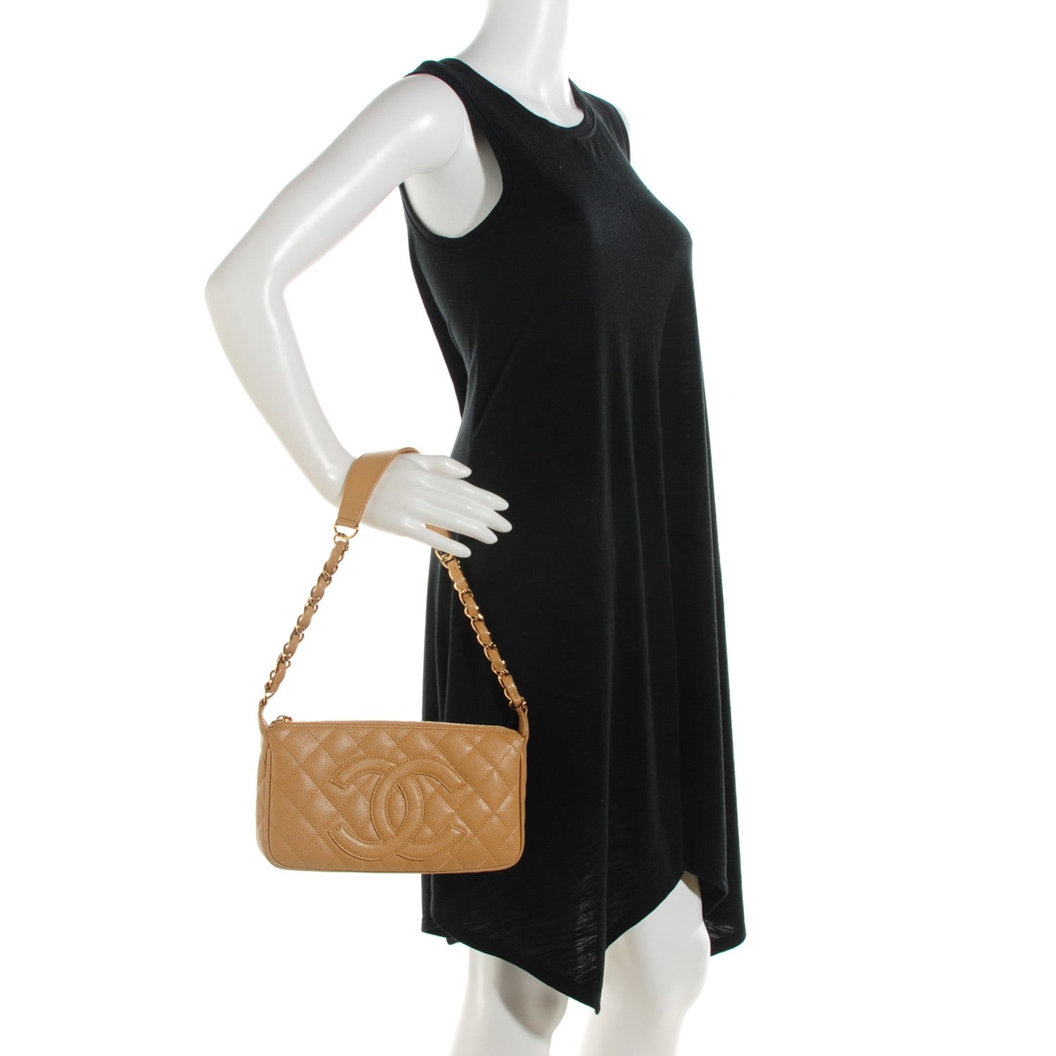 Chanel Caviar Quilted Shoulder Bag Beige 2 of 7