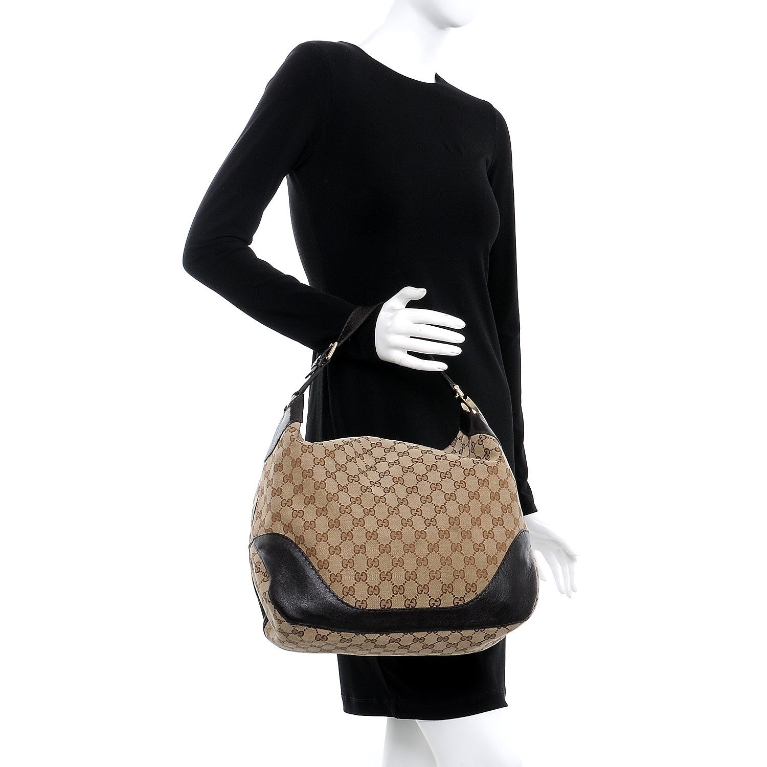 Gucci Monogram Charlotte Medium Hobo Brown 2 of 9