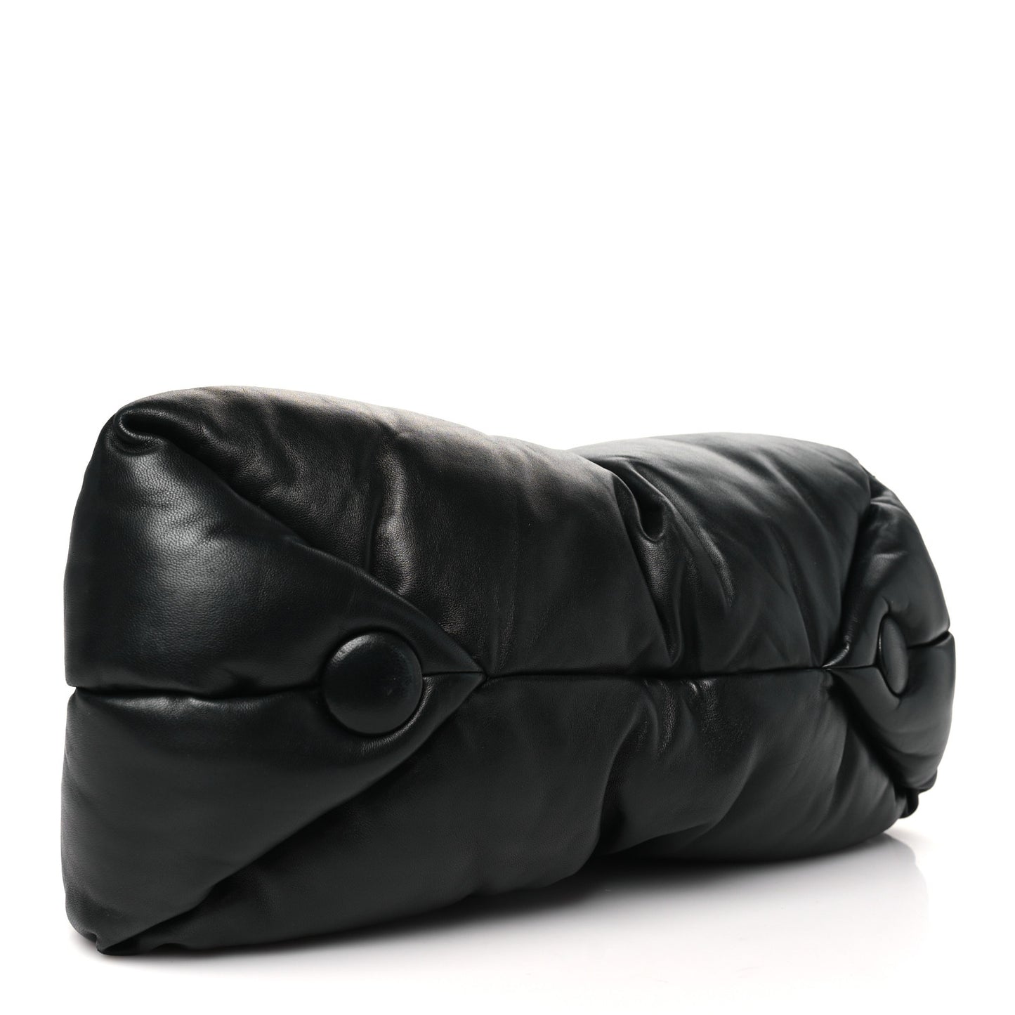 Lambskin Puffy Tobo Chain Shoulder Bag Black