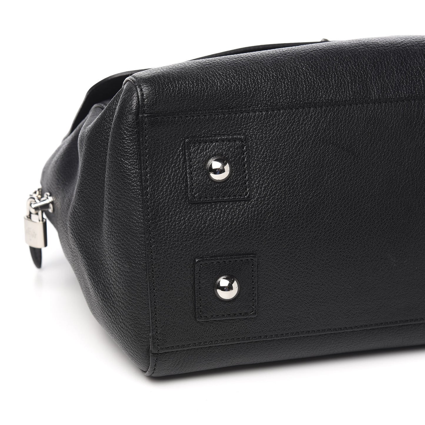 Glossy Goatskin Medium Del Rey Satchel Black
