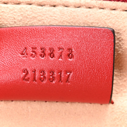 Gucci Calfskin Matelasse Small GG Marmont Double Zip Shoulder Bag Hibiscus Red 7 of 10