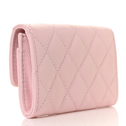 Chanel Caviar Quilted Crystal CC Flap Card Holder Pink 3 of 11