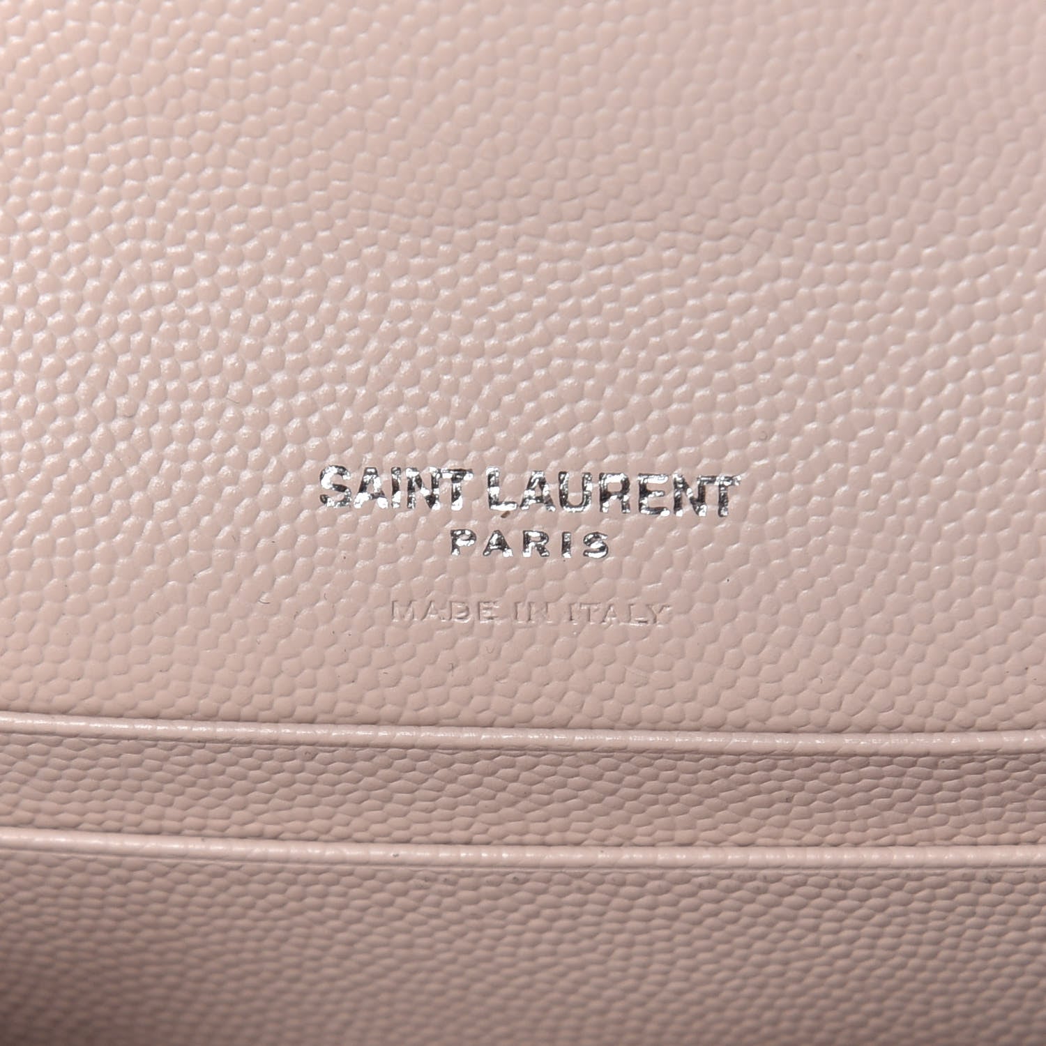 Saint Laurent Grain De Poudre Matelasse Chevron Small Monogram Flap Wallet Pale Pink 8 of 10