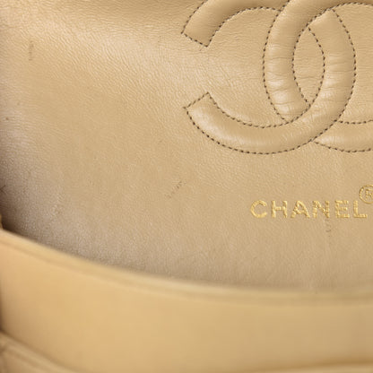 Chanel Lambskin Quilted Medium Double Flap Beige 12 of 15