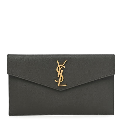 Saint Laurent Grain De Poudre Uptown Pouch Pebble 1 of 9