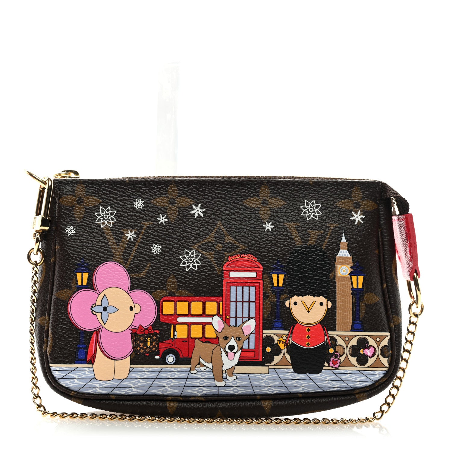 Louis Vuitton Monogram 2021 Christmas Animation London Mini Pochette Accessories Red 1 of 8