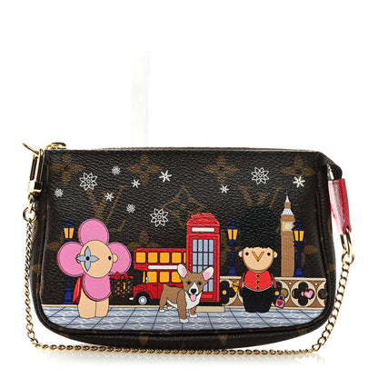 Louis Vuitton Monogram 2021 Christmas Animation London Mini Pochette Accessories Red 1 of 8