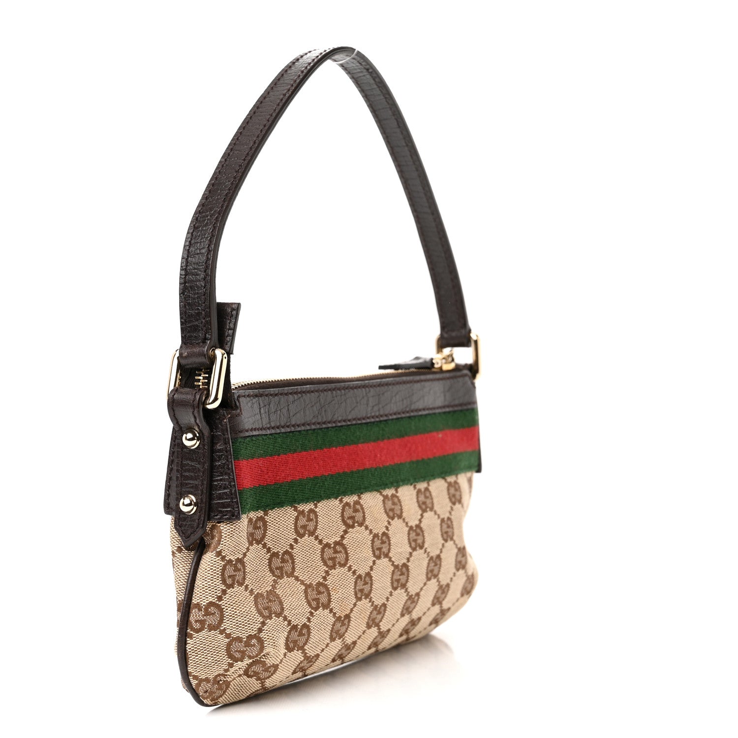 Gucci Monogram Web Pochette Dark Brown 3 of 11