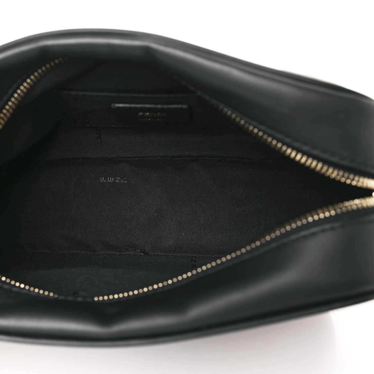 Fendi Glazed Fabric Vitello Century F is Fendi FF 1974 Stamp Patch Camera Case Mogano Panna Black 5 of 10