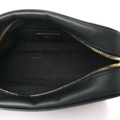 Fendi Glazed Fabric Vitello Century F is Fendi FF 1974 Stamp Patch Camera Case Mogano Panna Black 5 of 10