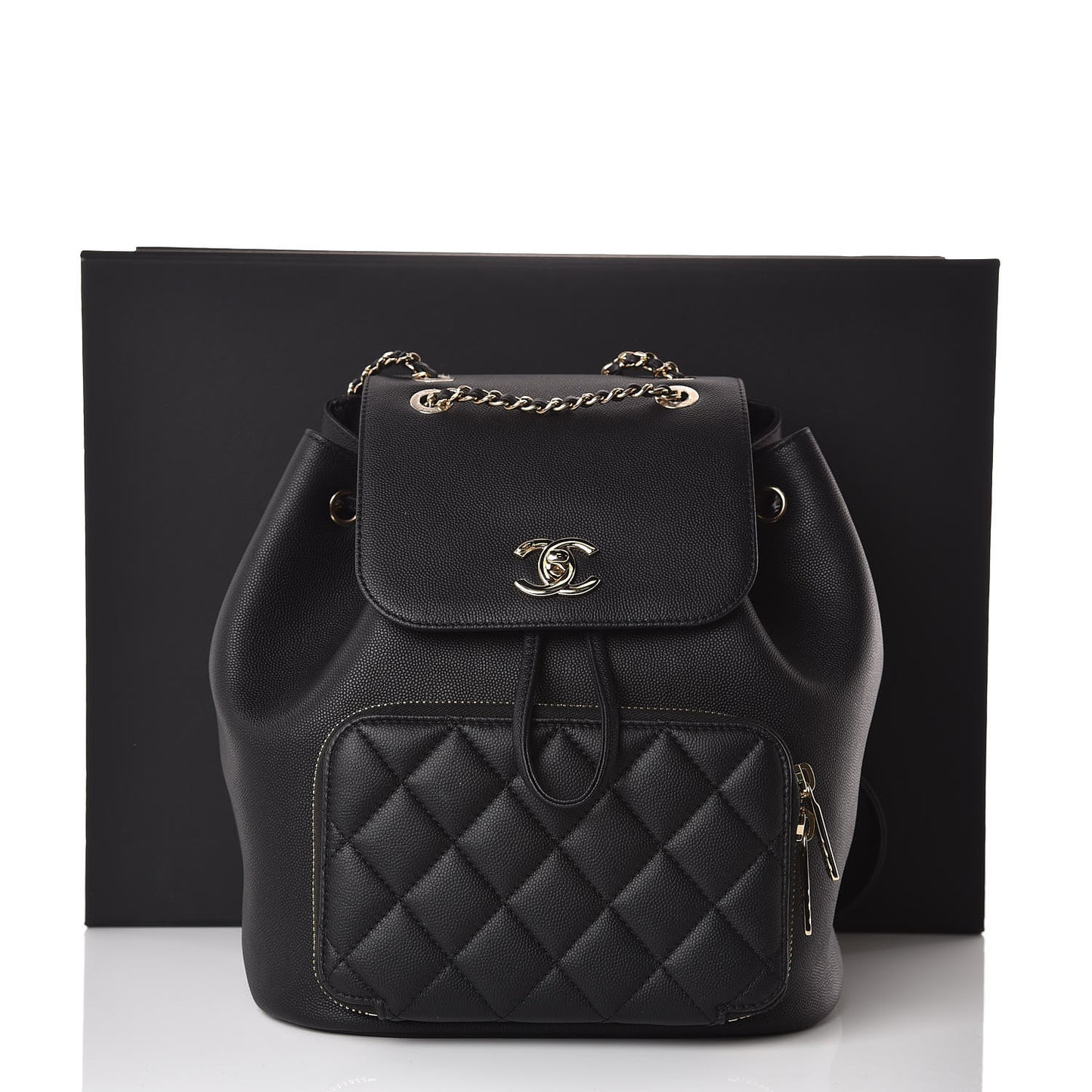 Caviar Quilted Business Affinity Backpack Black