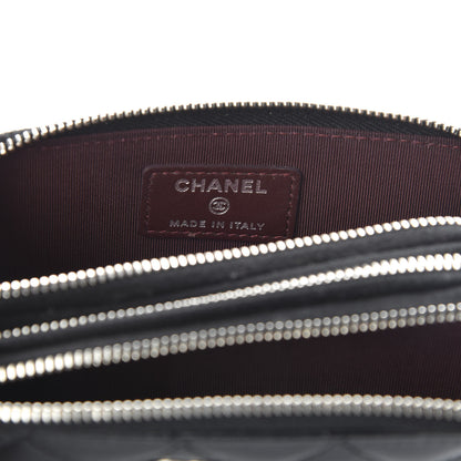 Chanel Lambskin Quilted Medium Gusset Double Zip Around Black 7 of 9